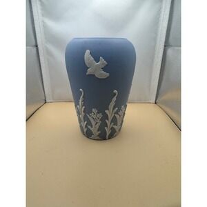 Vintage Ecanada Wedgewood  jasper ware style vase